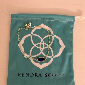 Elaina Gold Adjustable Chain Bracelet in Cobalt Cat’s Eye